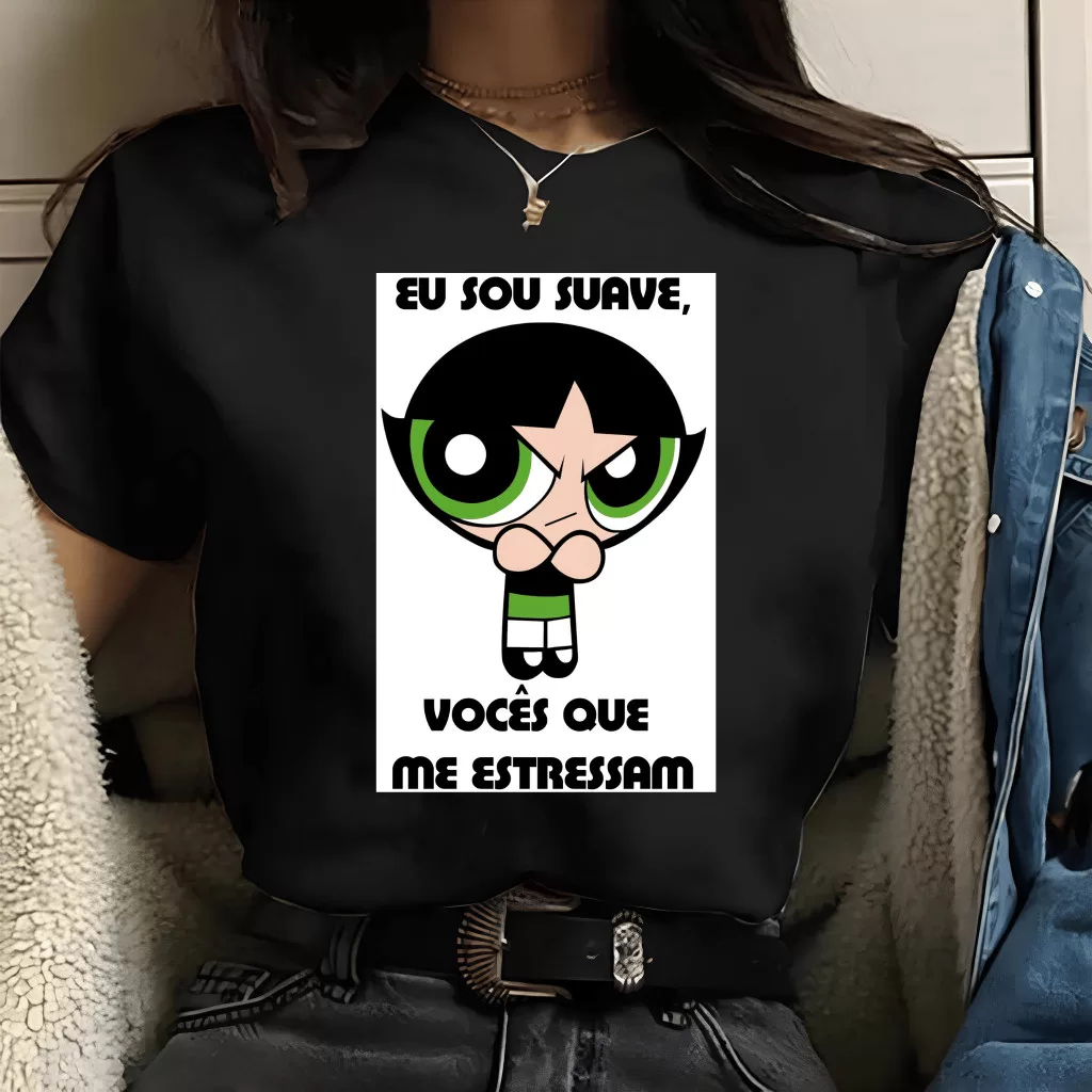 Camiseta Menina Poderosa (Preta) – Sou Suave  Divertida Docinh