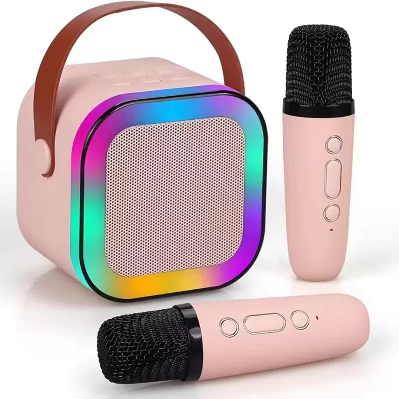 Infantil Caixa De Som C/ Microfones Criança Karaokê Brincadeiras em Família Bluetooth 5.0 Karaokê Lu