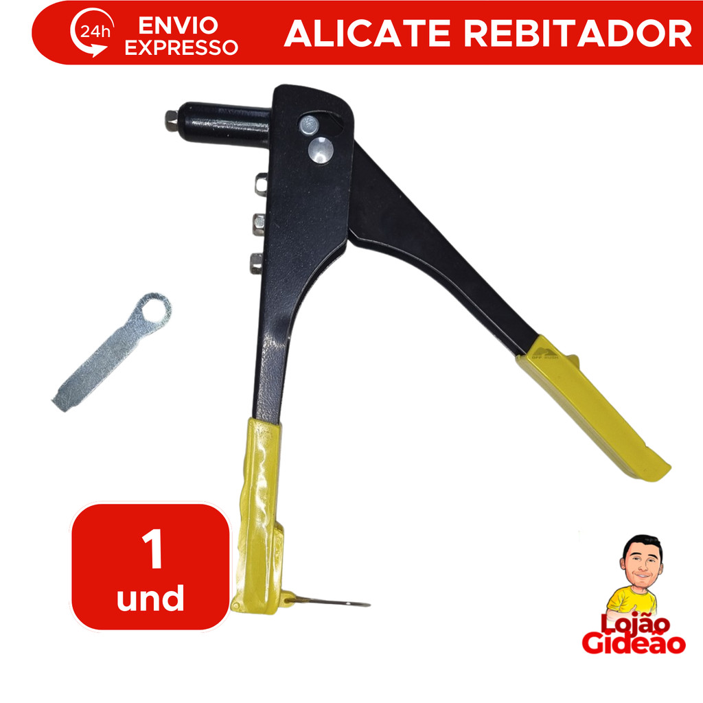 Kit Rebitador Profissional Alicate Rebitadeira Manual 4 Furos, Chave Profissional e Doméstico