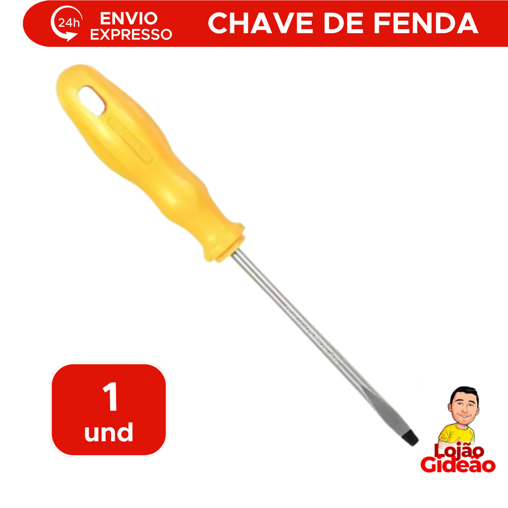 Chave De Fenda 1/4 x 5 Aço Cromo 23cm