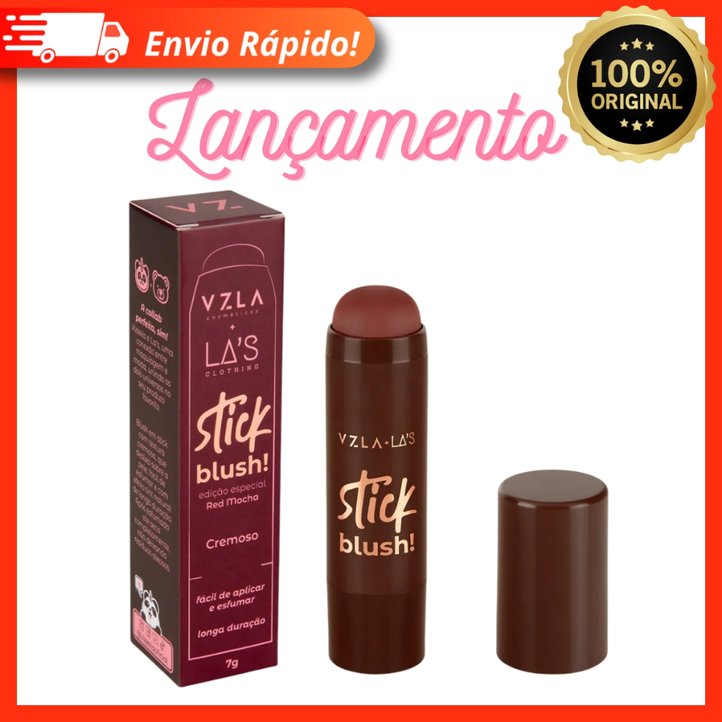 Blush Stick Red Mocha – Vizzela + Las – Lançamento 100% Original Blush Cremoso em Bastão