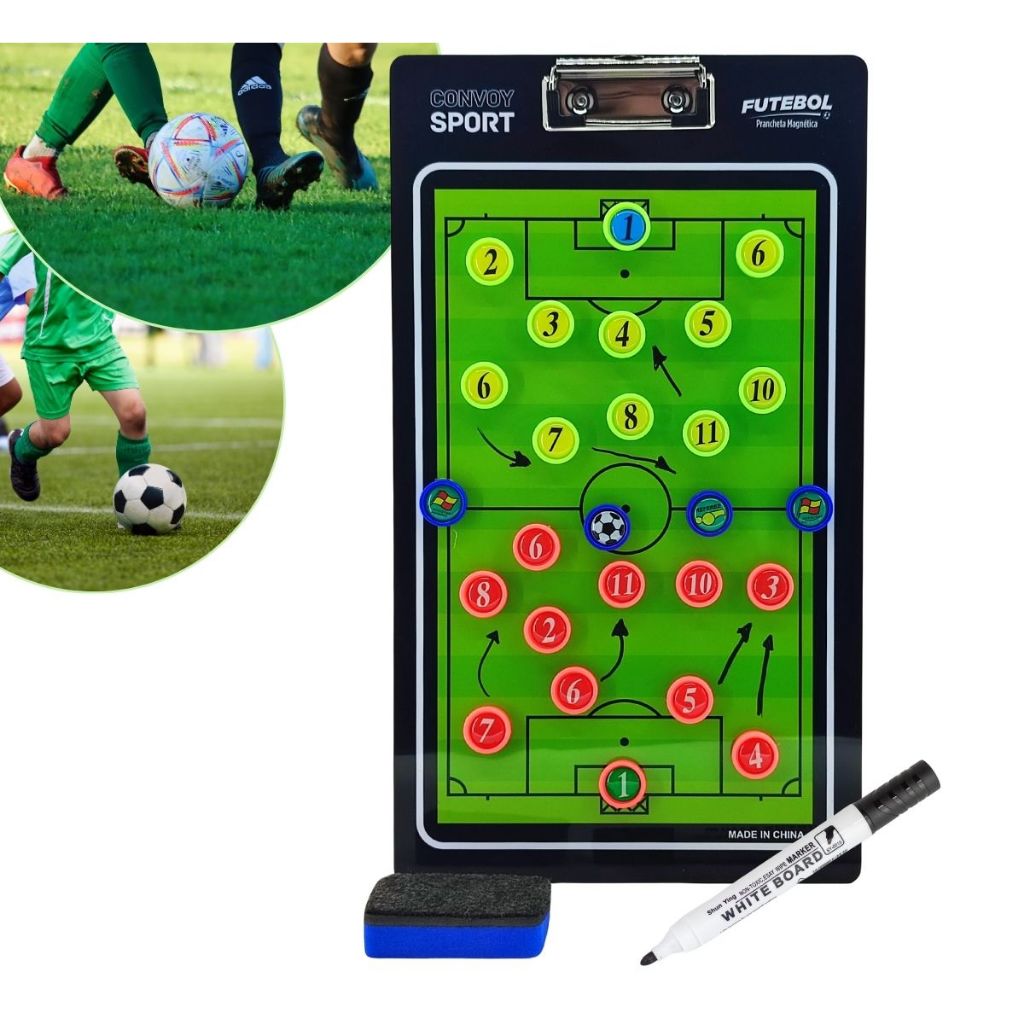Prancheta Tática Magnética Para Futebol Com Caneta – Campo
