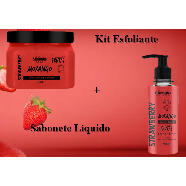 KIT ESFOLIANTE + SABONETE LÍQUIDO CORPO E ROSTO &