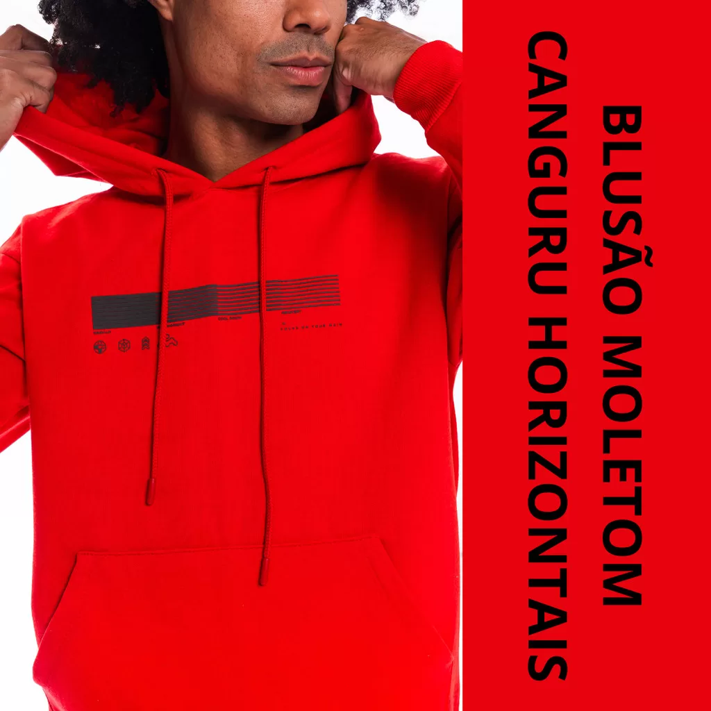 Blusão Canguru Moletom Peluciado com Capuz M57-A