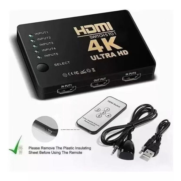 Switch Hdmi Adaptador Hub 5×1 Splitter 4k Com