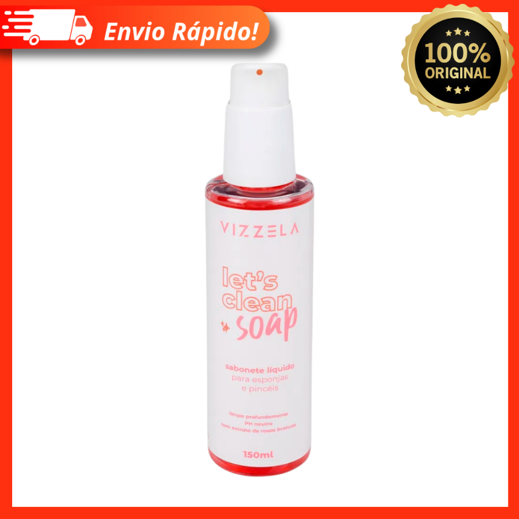 Sabonete Líquido para Pincéis – Fórmula Suave e Eficaz 150ml – Vizzela 100% Original