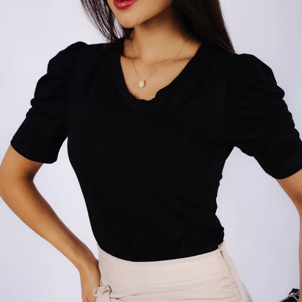 Blusa Feminina Elegante Manga Princesa