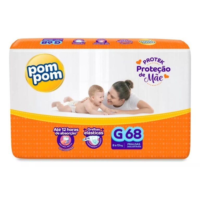 FRALDA POMPOM DERMA PROTEK HIPER G – 68 UN