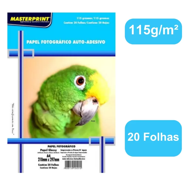 Papel Fotográfico Adesivo 115g Glossy A4 papel fo