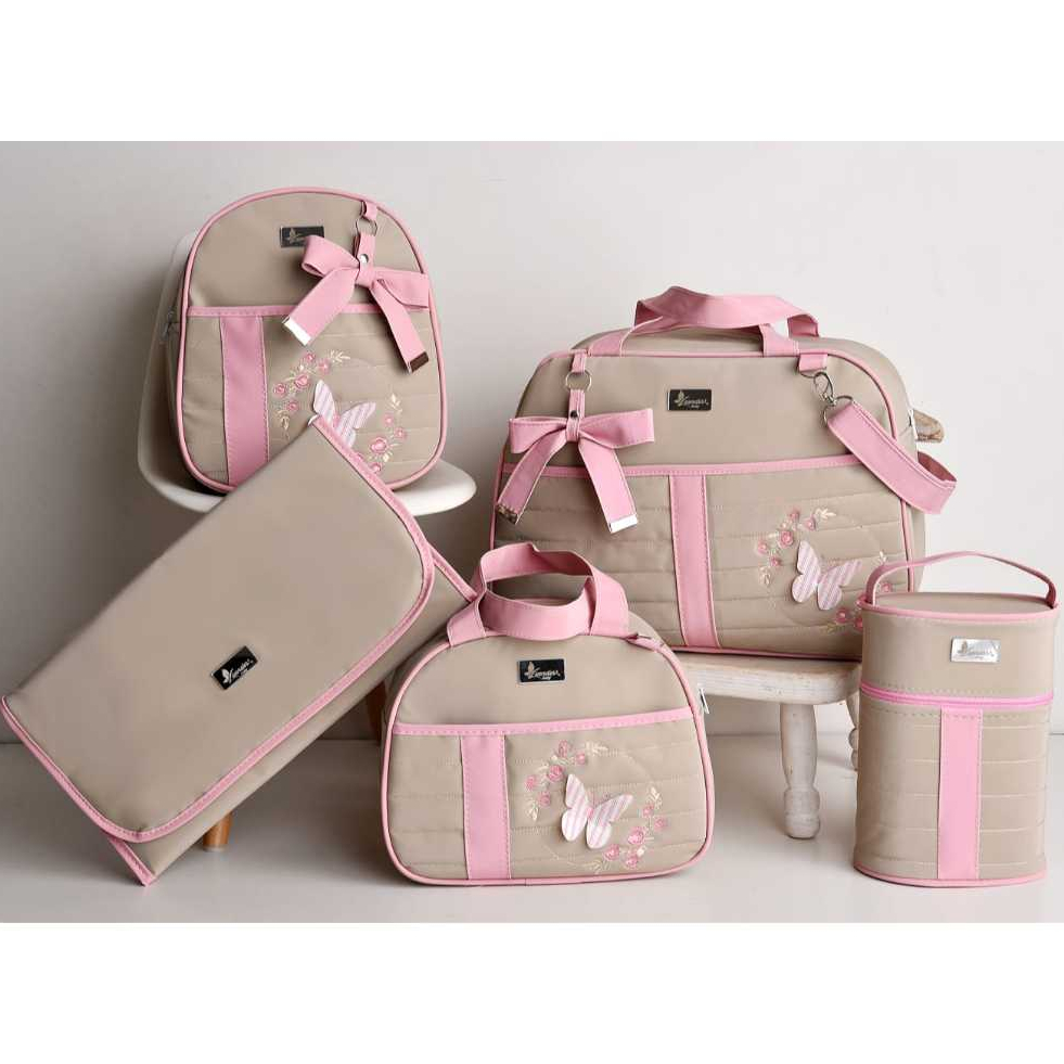 Kit Bolsa Maternidade Menino/Menina Mala de Luxo Térmica Impermeável Luender Baby