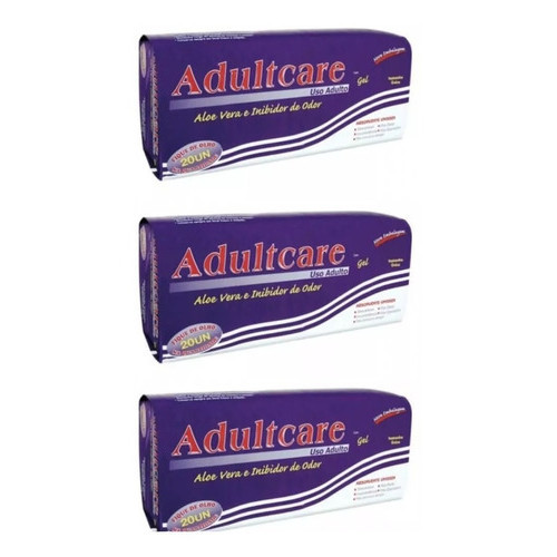 KIT 3 ABSORVENTE GERIATRICO ADULTCARE 20 unidades