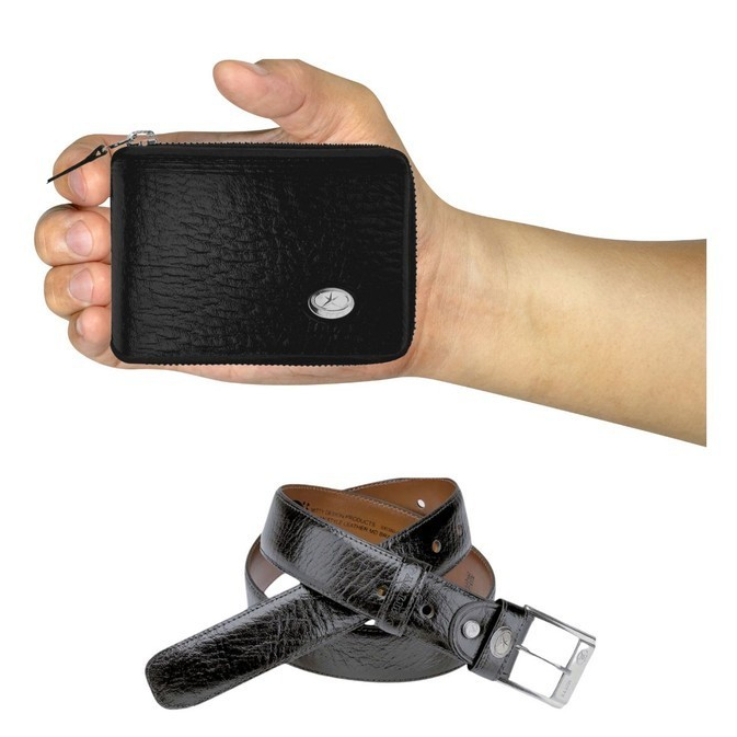 Kit Carteira Media Mitty Couro + Cinto Mitty M1Z S