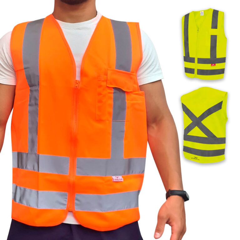 Colete Refletivo Amarelo/Laranja Fluorescente com 