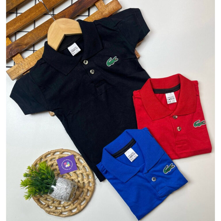 Camisa Infantil/Bebê Gola Polo Bordada Estilosa