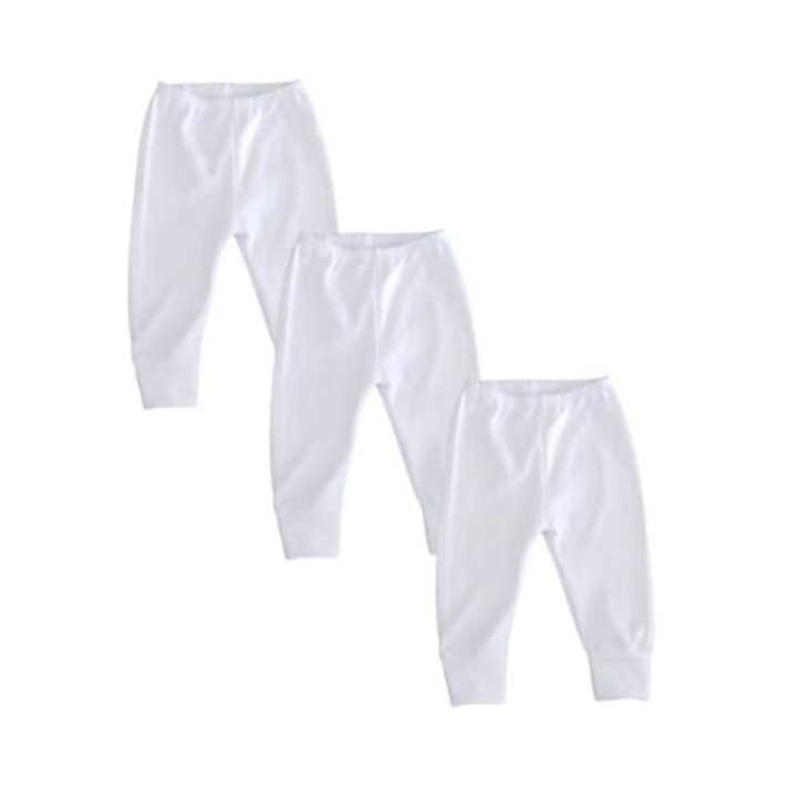 Calça Bebê Mijão Branco Vira Pé em Suedine  En