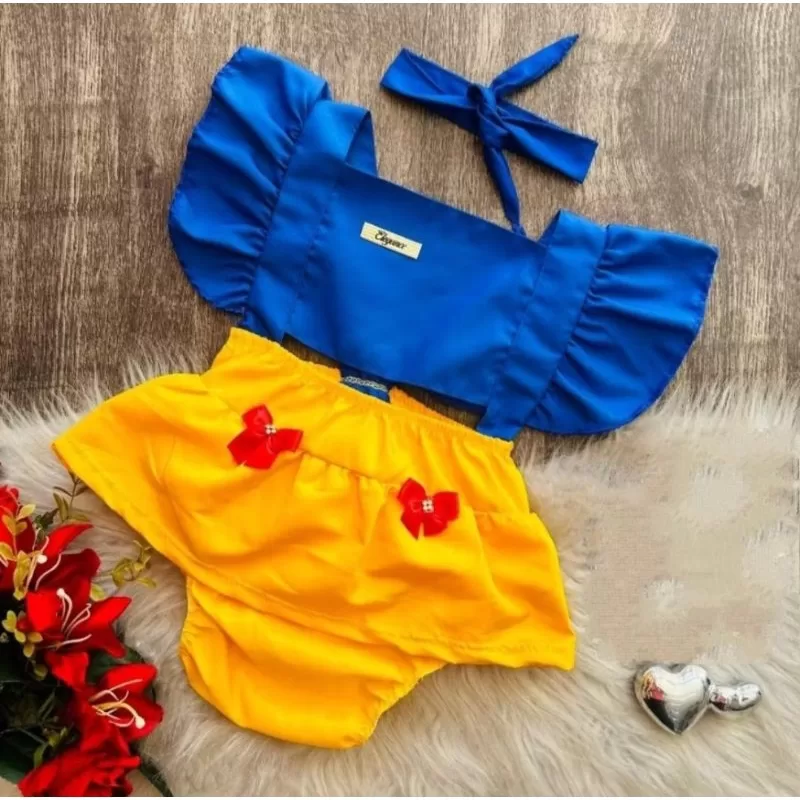 Romper Básico Bebê Menina Branca de Neve