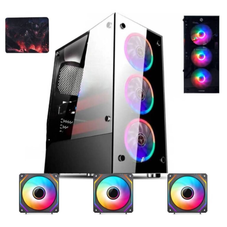 Gabinete COM FAN RGB LED 17-59 Pc Gamer Vidro Fron