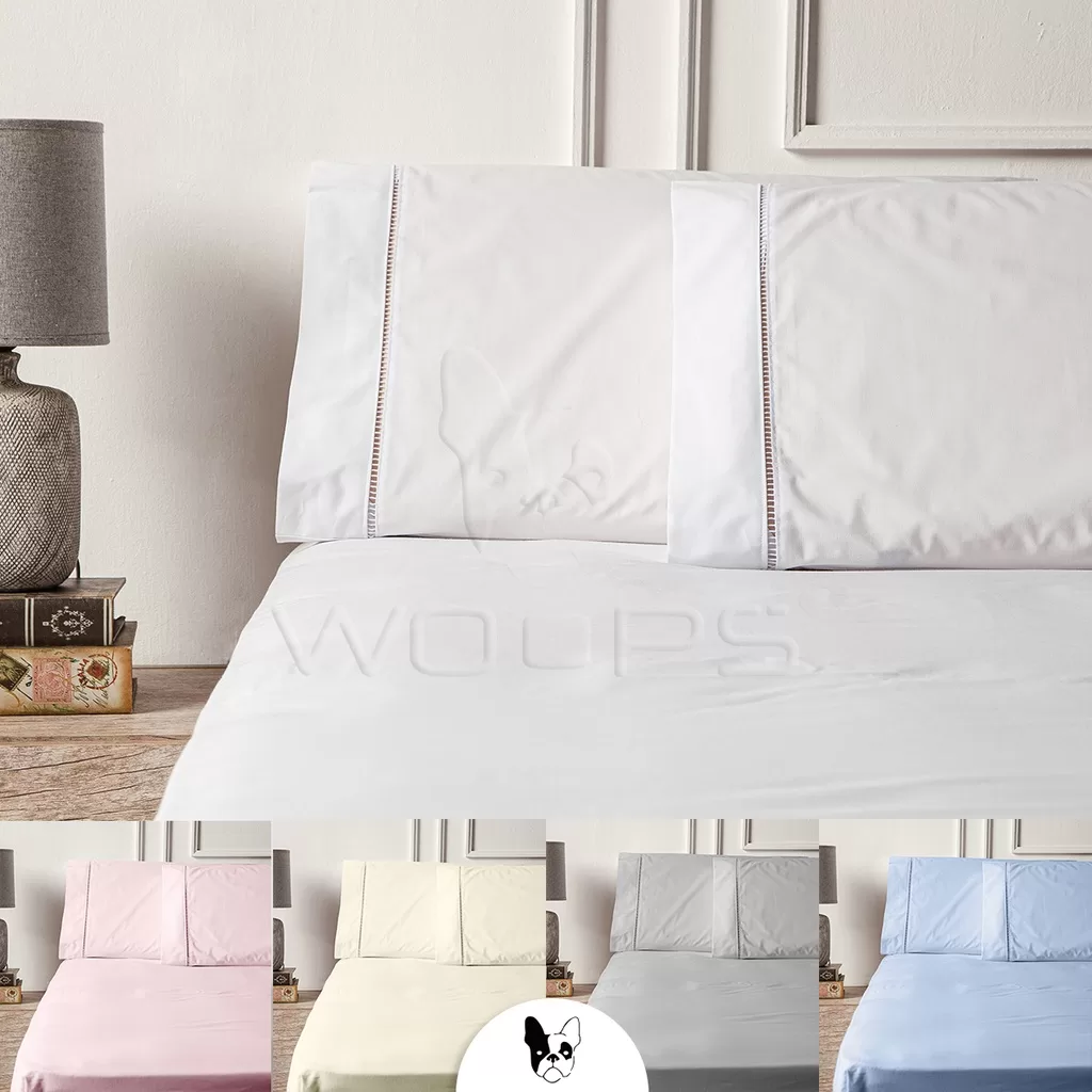 Jogo Lençol Queen 3 Peças 180 Fios Ponto Palito 100% Algodão