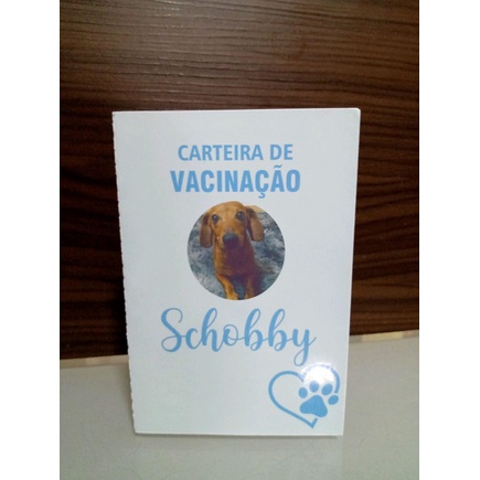 CARTÃO DE VAC PET AZUL E ROSA  PERSONALIZADO