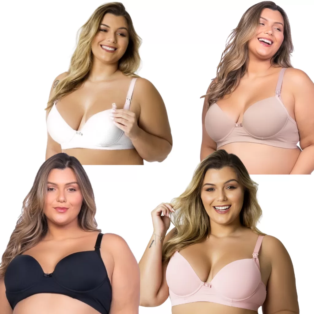 Sutiã Com Bojo Plus Size  Liso Amamentação Conforto Premium Direto De Fábrica