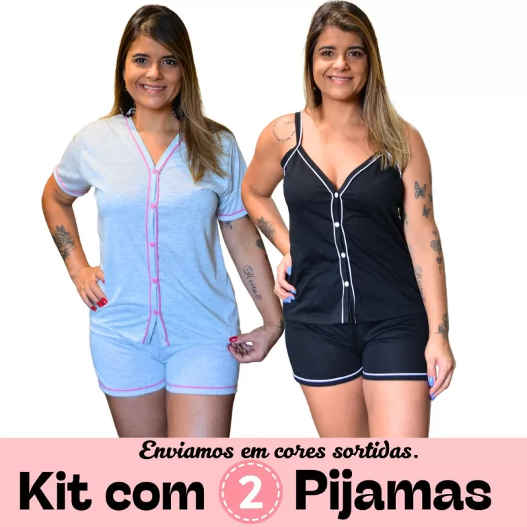 KIt com 2 Pijama Baby Doll Amamentação (1 Alcinh