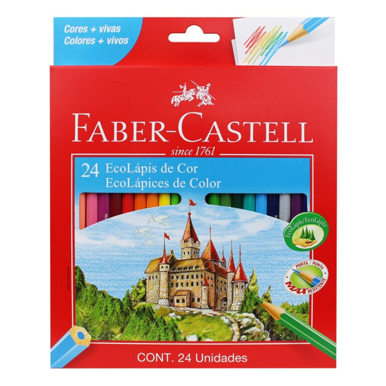 Lápis De Cor Escolar Faber Castell 24 Cores Sexta