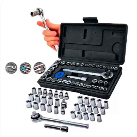 Kit Chave de Catraca Reversível com Soquetes 39 P