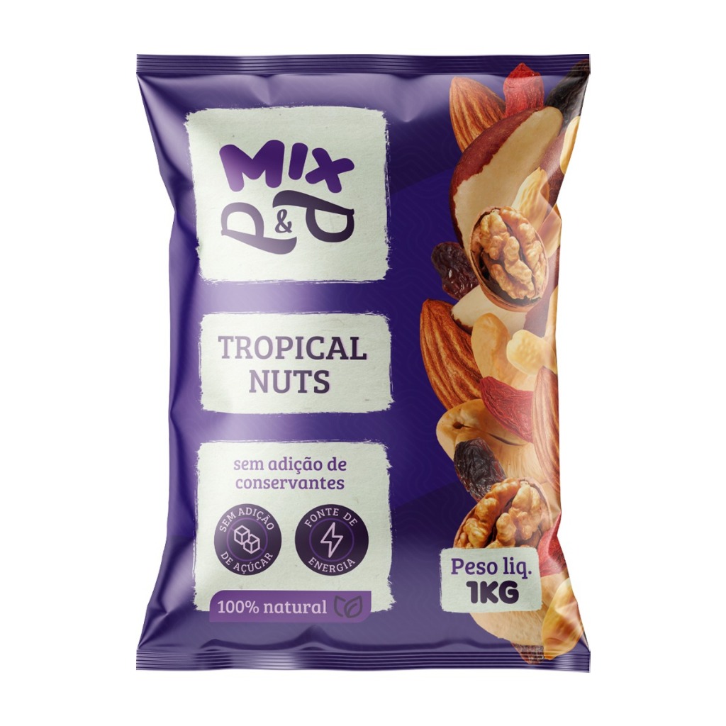 Mix Tropical Nuts 1Kg Castanha de Caju do Pará Amendoa Nozes Uva Passa Amendoim Gojiberry PEP
