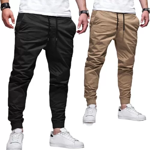 kit 2 calças jogger masculina sarja envio ja