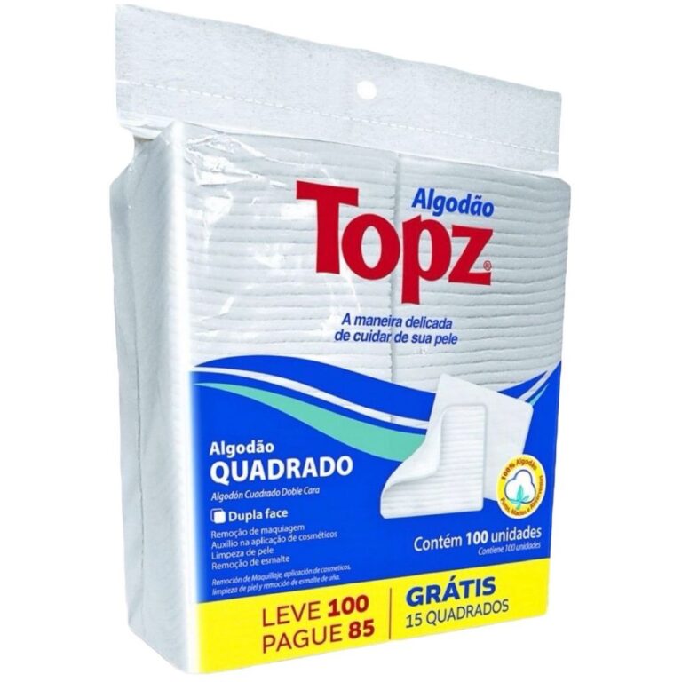 Algodão Hidrófilo Quadrado Topz Dupla Face C/100