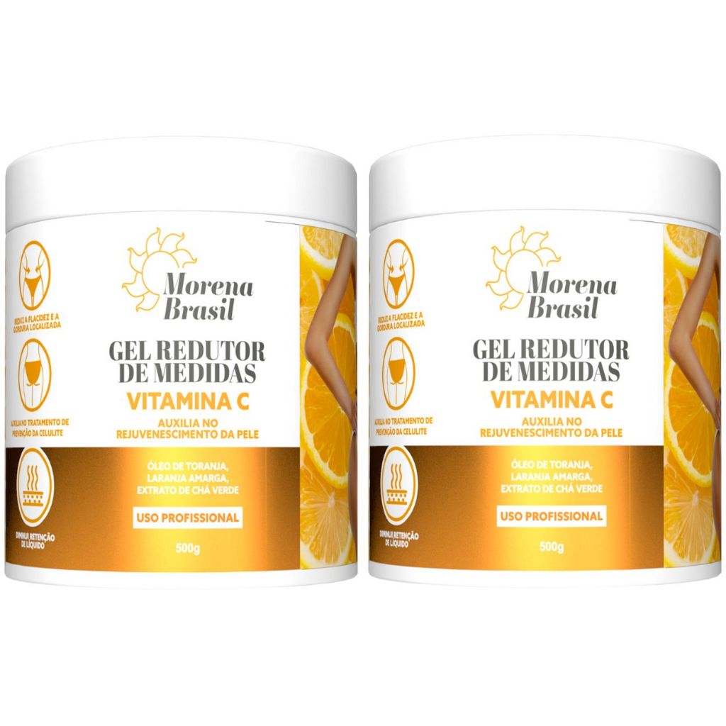 Kit 2X Gel de Massagem Corporal Morena Brasil | Laranja Amarga