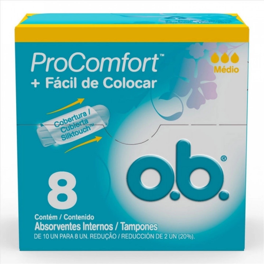 Absorvente Interno OB Médio Pro Comfort C/ 8 Unidades