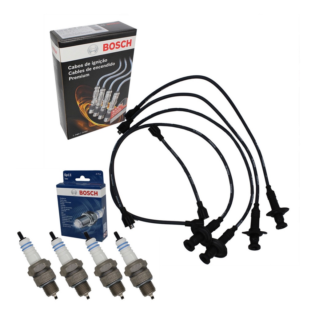 Kit Cabo + Vela Ignição Original Bosch Fusca Kombi Brasilia