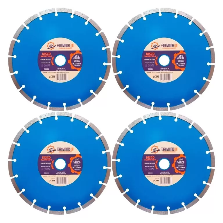4 Discos De Corte Diamantado Segmentado 230mm 9 In