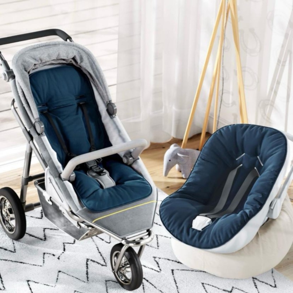 Kit Capa De Carrinho + Capa Bebê Conforto Tecido Percal 400 Fios Várias Cores