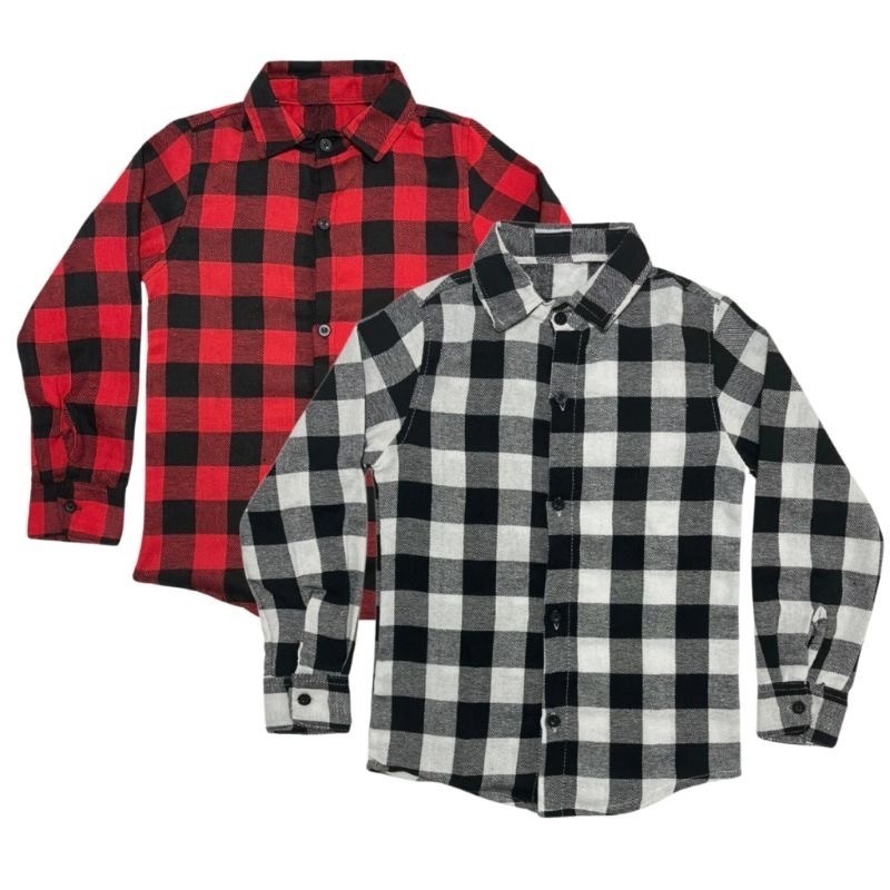 Camisa Xadrez Infantil Juvenil Flanelada Manga Longa  Tamanho 2 ao 16
