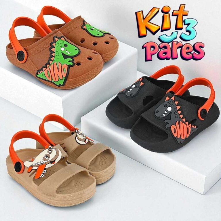 Kit 3 Pares Sandália Papete Infantil Menino Confo