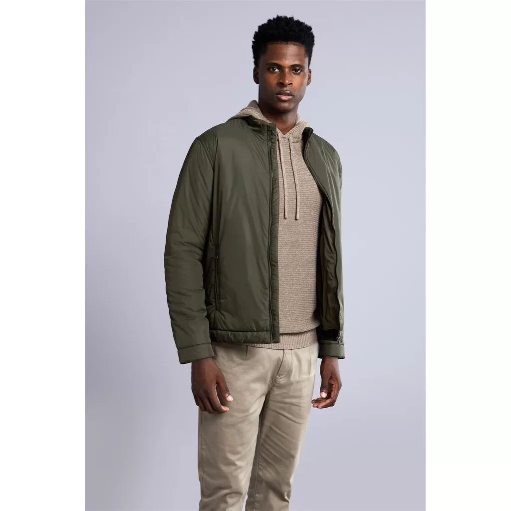 Jaqueta Bomber com Zíper – Verde Escuro