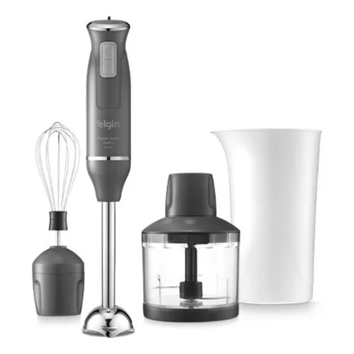 Mixer Power Lunar Inox Cinza 3 em 1 com acessório