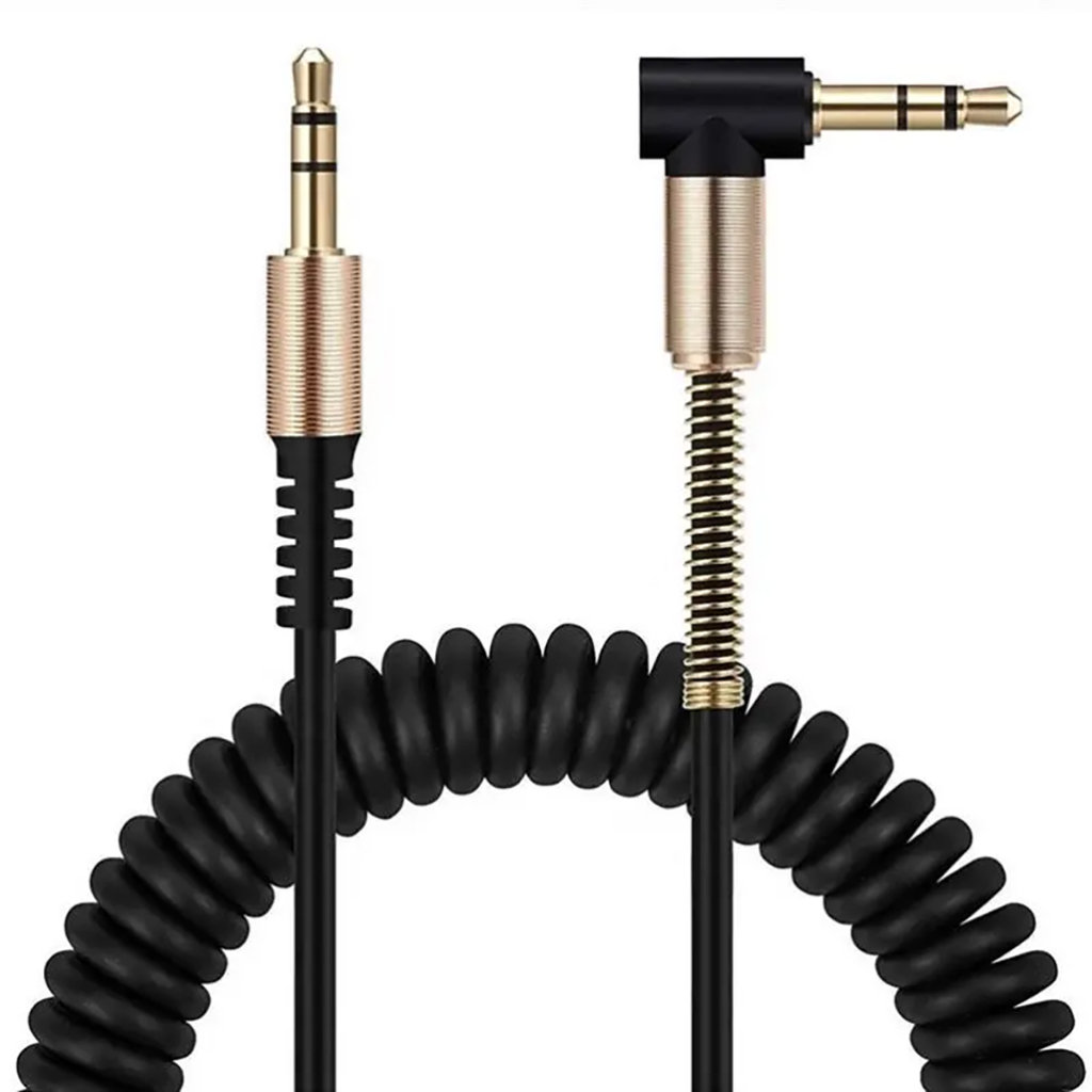 Cabo de Áudio Auxiliar P2 x P2 Espiral Kapbom 1,8m