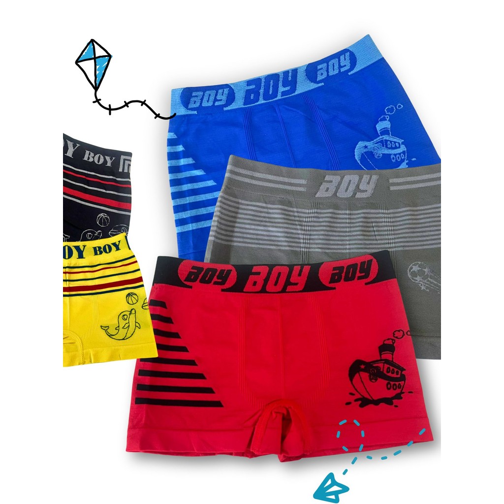 Kit 5 Cuecas Boxer Infantil Juvenil Boy Criança Bebê Masculino Tam 02 a 16 Anos