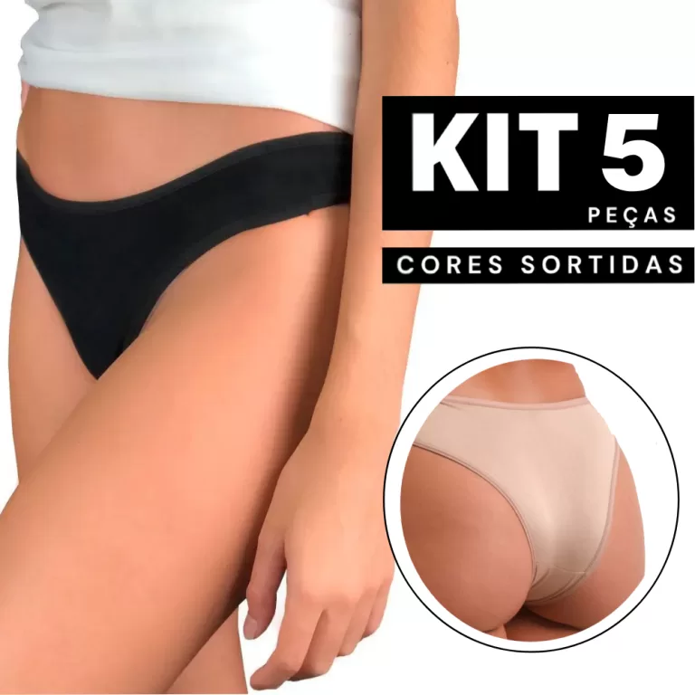 Kit 5 Calcinha Básica Sensual e Confortável Dia 