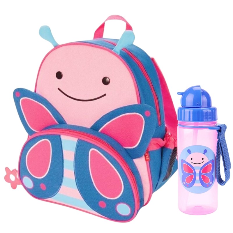 KIT MOCHILA COM GARRAFINHA  ZOO BORBOLETA – SKIP HOP