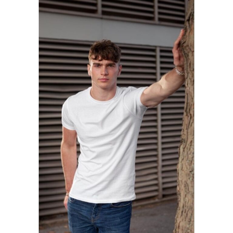 Camiseta masculina malha 100% algodão decote redo