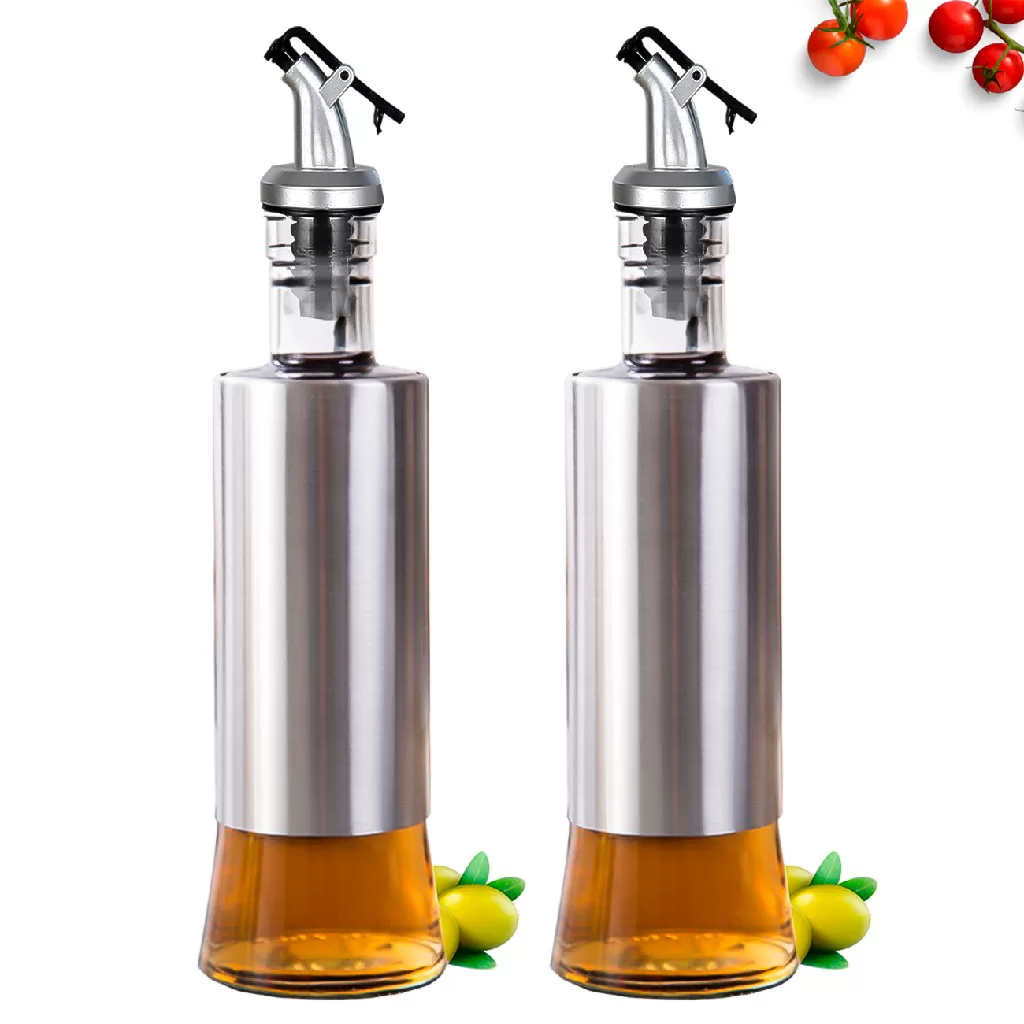 Galheteiros Porta Azeite Vinagre E Óleo C/ Dosador Inox 300 ML 1 ou 2 ou 3 Unidades