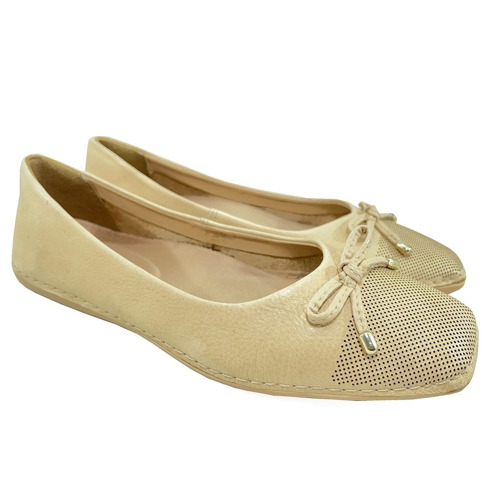 Sapatilha Couro Bottero Summer Laço Feminina – Bege