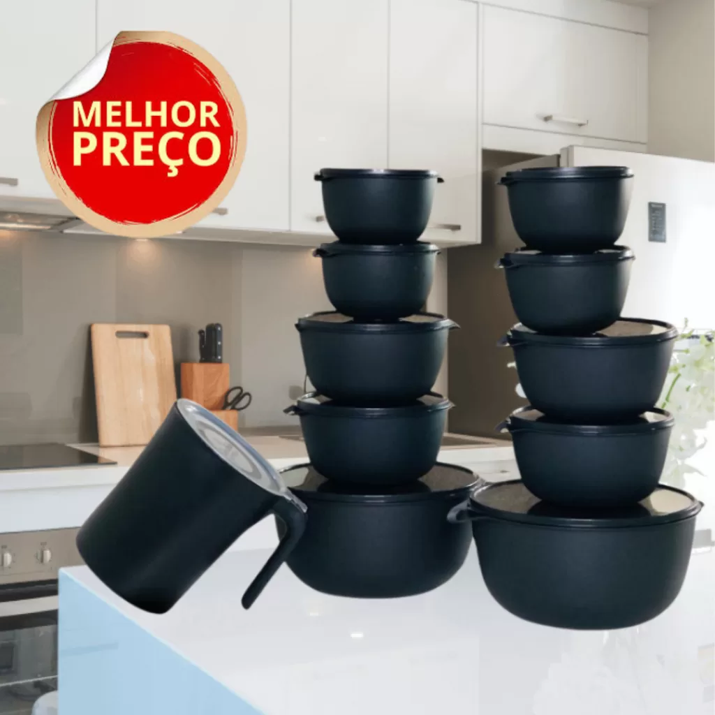 Kit 10 Potes Bowl + Jarra 1.800