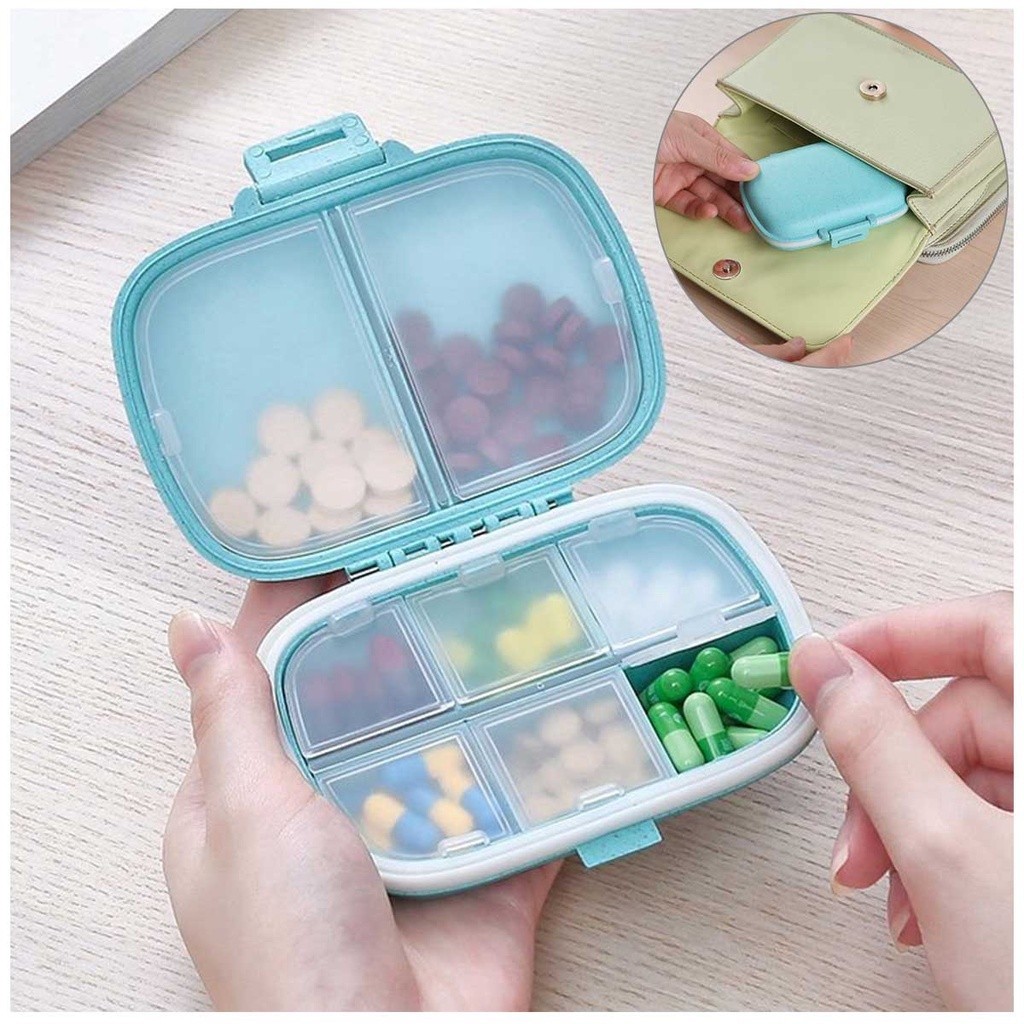 Estojo Caixa Organizadora Porta Comprimidos Cápsulas Compacto De Bolsa Viagem Semanal Divisórias Man