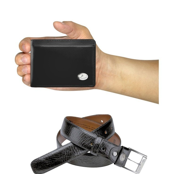 Kit Carteira Media Mitty Couro + Cinto Mitty M1R S