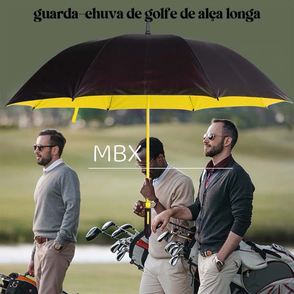 Guarda-Chuva Grande Automático – Fibra de Vidro Blackout para Proteção UV, Reforçado para Tempestade